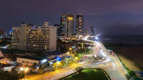 Colombo Galle Face Sunset Timelapse Stock Footage 248803488