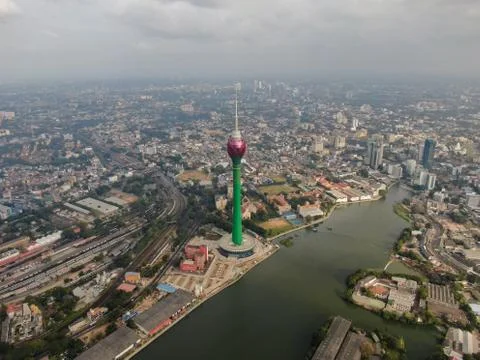 Colombo Lotus Tower, captured from a distance Stock Photos