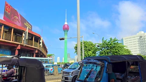 Colombo Morning Rush Hour with Heavy Traffic and Lotus Tower in Background. 4K 動画素材 314398053