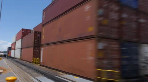 Colon canal FF containers Stock Footage 32154406