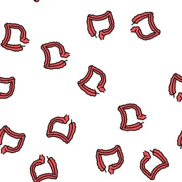 Colon human organ vector seamless pattern Stock Illustration