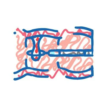 Colon polyps gastroenterologist icon doodle illustration Stock Illustration
