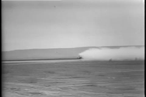 Colonel John Paul Stapp - Rocket Sled pilot safety test 1954 archival footage Stock Footage 139019650