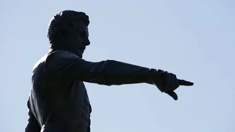 Colonel Light Statue Adelaide close up Stock Footage 158423186