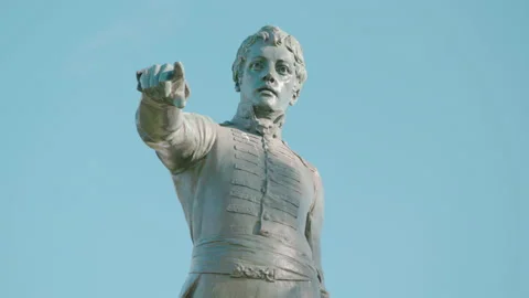 Colonel Light statue close up 4k Stock Footage 201316074