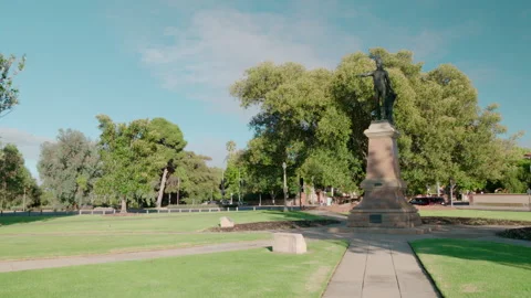 Colonel light statue wide shot 4k Stock Footage 201354029