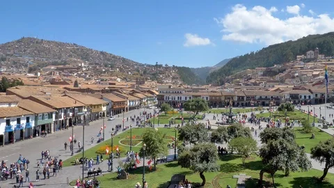 Colonial architecture in Main Square Stock Footage 119947752