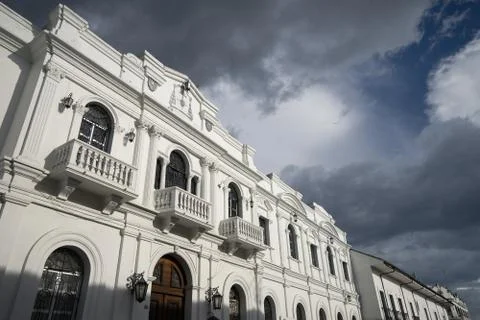 Colonial building in Popayan Stock Photos