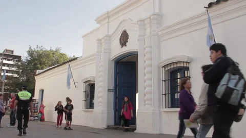 Colonial Building Where Argentina Declared Independence, San Miguel de Tucuman Stock Footage 310631543