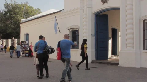 Colonial Building Where Argentina Declared Independence, San Miguel de Tucuman Stock Footage 310631548