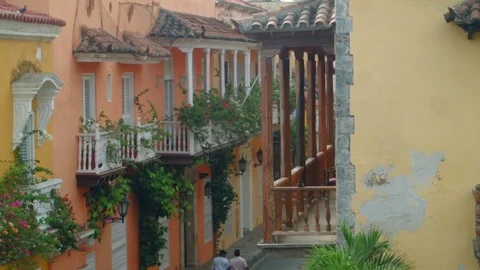 Colonial buildings with balconys Stock-Footage 75165977