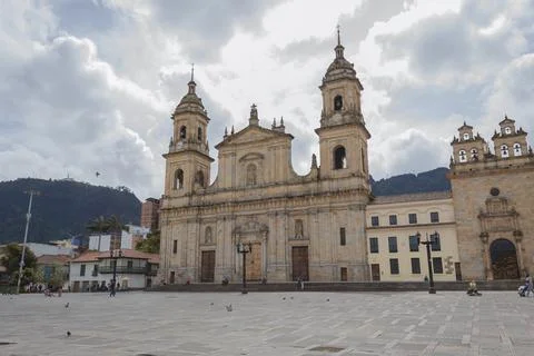Colonial Church knowed as primatial cathedral at bolivar square 스톡 사진