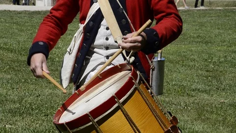 Colonial drummer close-up HD Видео 94630833