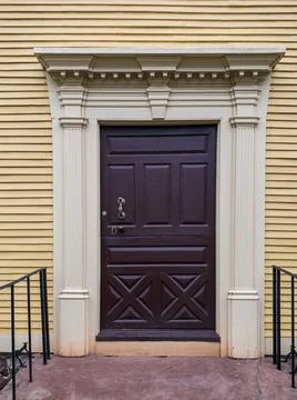 Colonial entry door Stock Photos