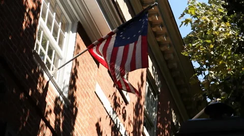 Colonial Flag Stock Footage 40804797
