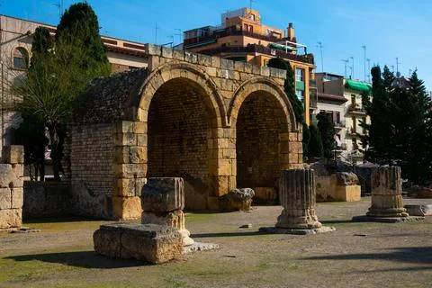 Colonial forum of Tarraco Stock Photos
