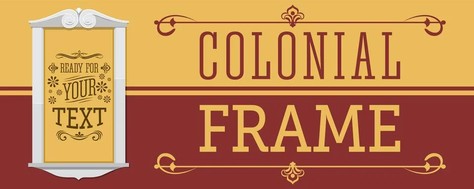 Colonial Frame vector illustration, ready to place your text or design. Ilustración de archivo