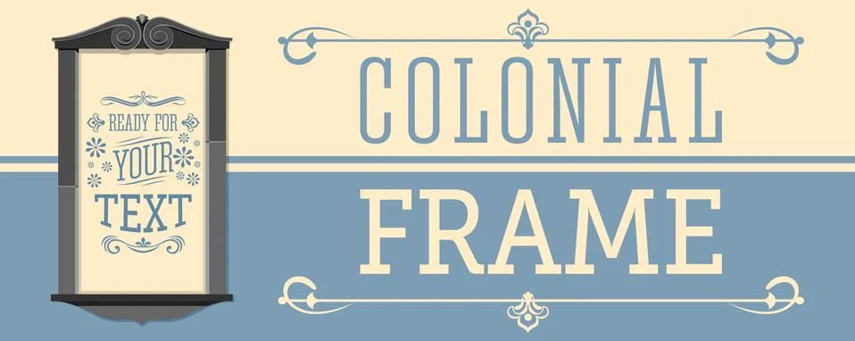 Colonial Frame vector illustration, ready to place your text or design. Ilustración de archivo