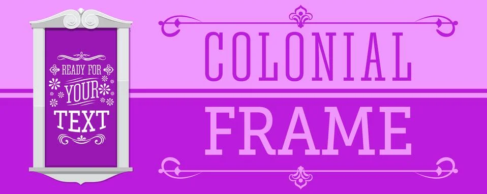 Colonial Frame vector illustration, ready to place your text or design. Stock Illustration