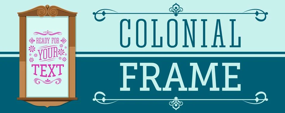 Colonial Frame vector illustration, ready to place your text or design. Ilustración de archivo
