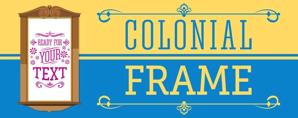 Colonial Frame vector illustration, ready to place your text or design. Ilustración de archivo