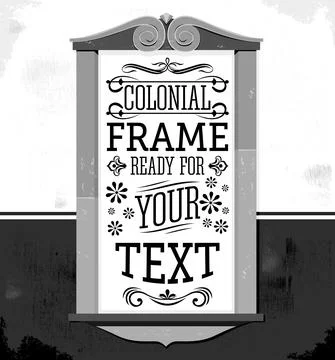 Colonial Frame vector illustration, ready to place your text or design. Ilustración de archivo