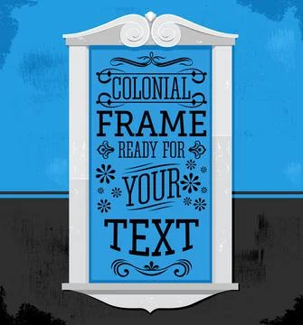Colonial Frame vector illustration, ready to place your text or design. Ilustración de archivo