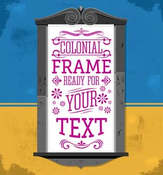 Colonial Frame vector illustration, ready to place your text or design. Ilustración de archivo