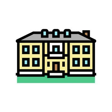Colonial house color icon vector illustration Stock Illustration
