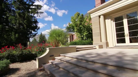 Colonial House Courtyard Stock Footage 40805180