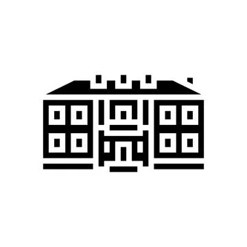 Colonial house glyph icon vector illustration Stock Illustration