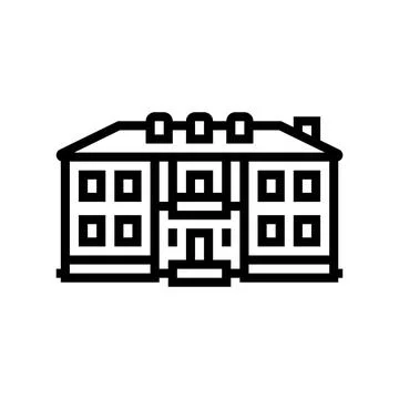 Colonial house line icon vector illustration Illustrazione stock