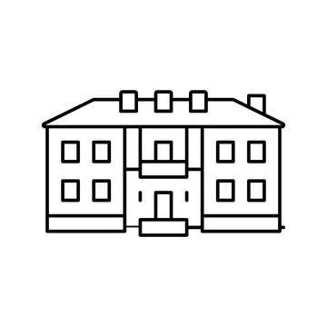 Colonial house line icon vector illustration Stock Illustration