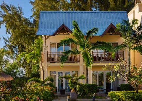 The Colonial house Mauritius Stock Photos