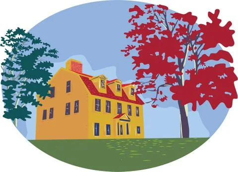 Colonial House WPA Ilustración de archivo