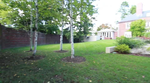 Colonial House with Yard Stock Footage 40805473
