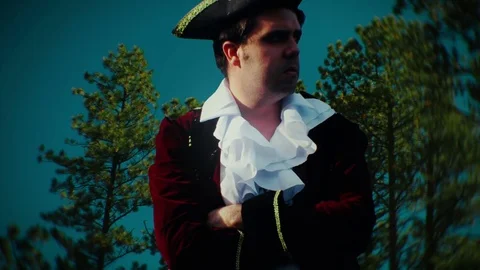 Colonial man standing Stock Footage 76339746