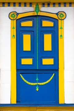 Colonial style door Stock Photos