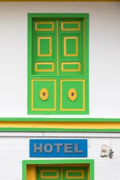 Colonial style door Stock Photos