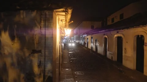 Colonial town by night 스톡 동영상 59732704