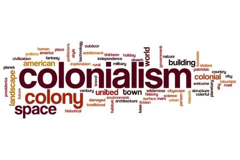 Colonialism word cloud Ilustración de archivo