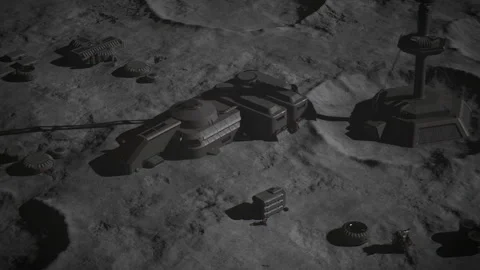 Colonization of the moon in the future Stock-Footage 290082893
