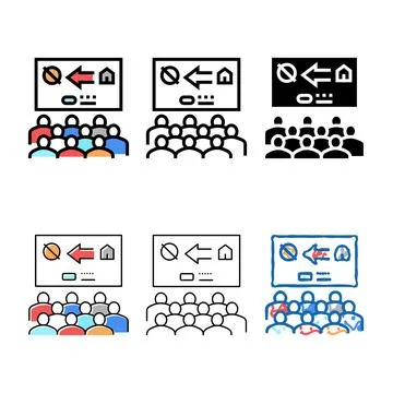 Colonization presentation meeting stylized color icon vector Stock Illustration
