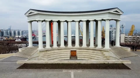 Colonnade, aka rotunda and belvedere - one of the symbols of Odessa Stock Footage 154416341