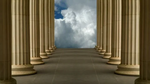 Colonnade and clouds Stock Footage 497147