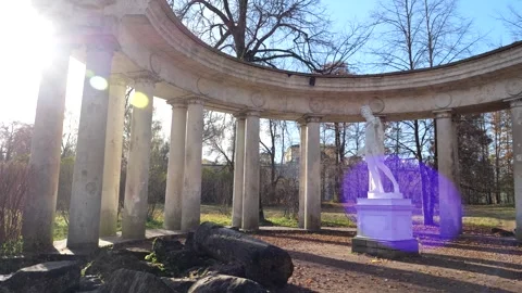 Colonnade of Apollo (Temple of Apollo) architectural structure in Pavlovsk Park Stock-Footage 321186789