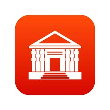 Colonnade icon digital red Stock Illustration