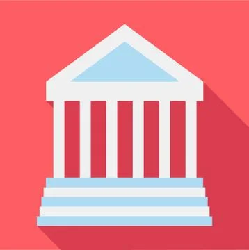 Colonnade icon, flat style Stock Illustration