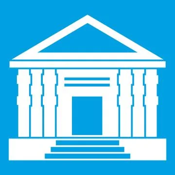 Colonnade icon white Stock Illustration