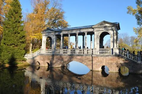 Colonnade of the Marble bridge Stock Photos